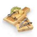 Silhouette Bottle Shaped Cutting Board w/ 4 Wine & Cheese Tools